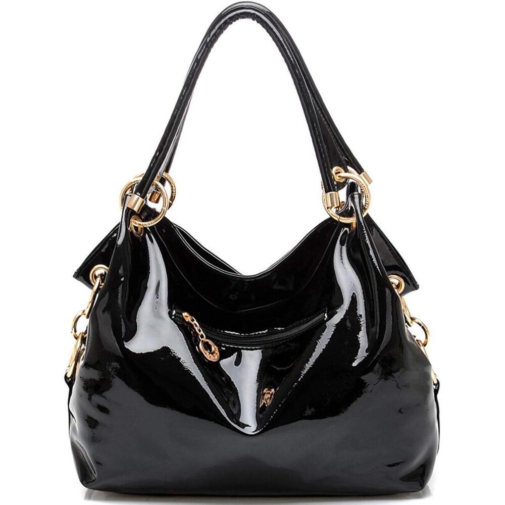 Women Patent Leather Chain Handbags Shoulder Bags for Ladies Sequin - Picture 4 of 4
